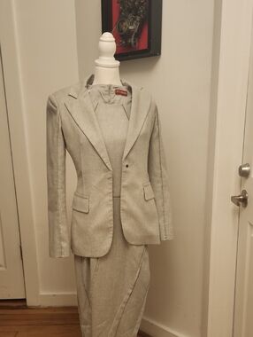 Altuzarra Light Gray Tailored Womens Blazer and Dress Set